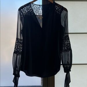 Rebecca Taylor midnight silk blouse tunic size 6